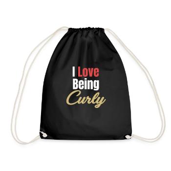 J’adore les cheveux ondulés bouclés et drôles - Sac de sport léger - noir - Devant