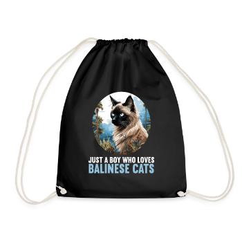 Chat balinais Balinesenkatze - Sac de sport léger - noir - Devant