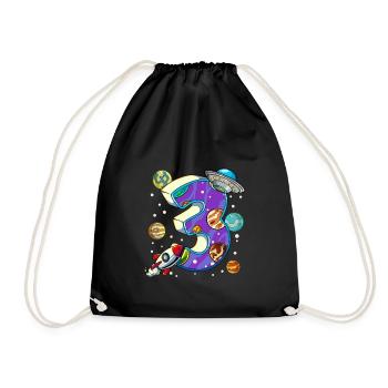 3 Anniversaire Astronaute de l’espace 3 ans - Sac de sport léger - noir - Devant
