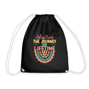 Adoption The Journey Of A Lifetime Family Adopted - Drawstring Bag - black - Front