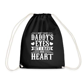I Don't Have Daddy's Eyes #Adoption Day Family Ad - Drawstring Bag - black - Front