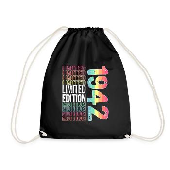 Limited Edition seit 1942 Geburtstag Vintage 1942 - Turnbeutel - Schwarz - Vorne
