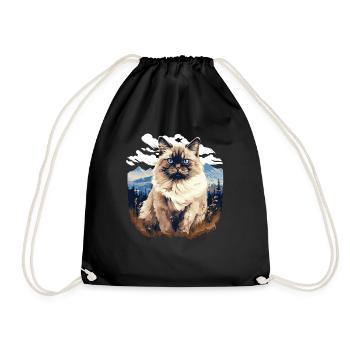 Birman Cat Birma Katze - Turnbeutel - Schwarz - Vorne
