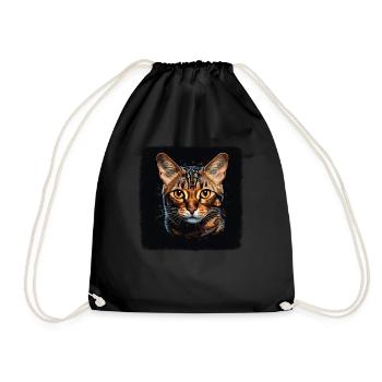 Bengal Cat Bengalkatze - Turnbeutel - Schwarz - Vorne