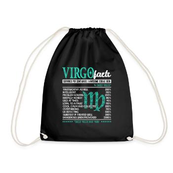 Virgo Facts I Awesome Zodiac Sign - Drawstring Bag - black - Front