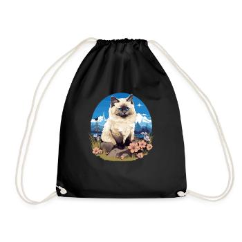 Birman Cat Birma Katze - Turnbeutel - Schwarz - Vorne