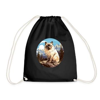 Birman Cat Birma Katze - Turnbeutel - Schwarz - Vorne