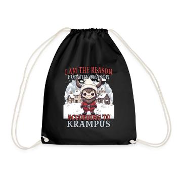 Krampus Kramperl | Krampus Kostüm Weihnachtsmann - Turnbeutel - Schwarz - Vorne