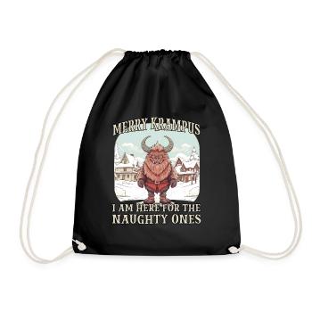 Krampus mask Krampus costume evil Santa Claus - Drawstring Bag - black - Front