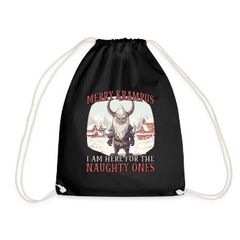 Kawaii Krampus T Costume de Père Noël méchant - Sac de sport léger - noir - Devant