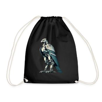 Falcon Robot, Robofalcon, Robot Falcon - Drawstring Bag - black - Front
