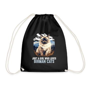 Birman Cat Birma Katze - Turnbeutel - Schwarz - Vorne