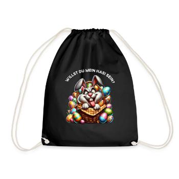 Lapin de Pâques Lapin Drôle Oeufs De Pâques Joyeuses Pâques - Sac de sport léger - noir - Devant