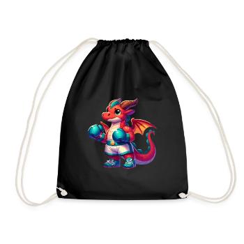 Dragon Boxer - Drawstring Bag - black - Front