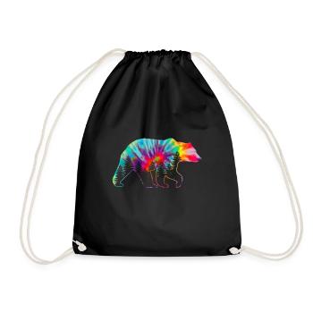 Grizzlybär Bär Tie Dye - Turnbeutel - Schwarz - Vorne