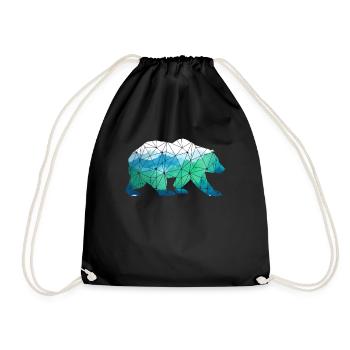 Bear Grizzly Bear - Drawstring Bag - black - Front