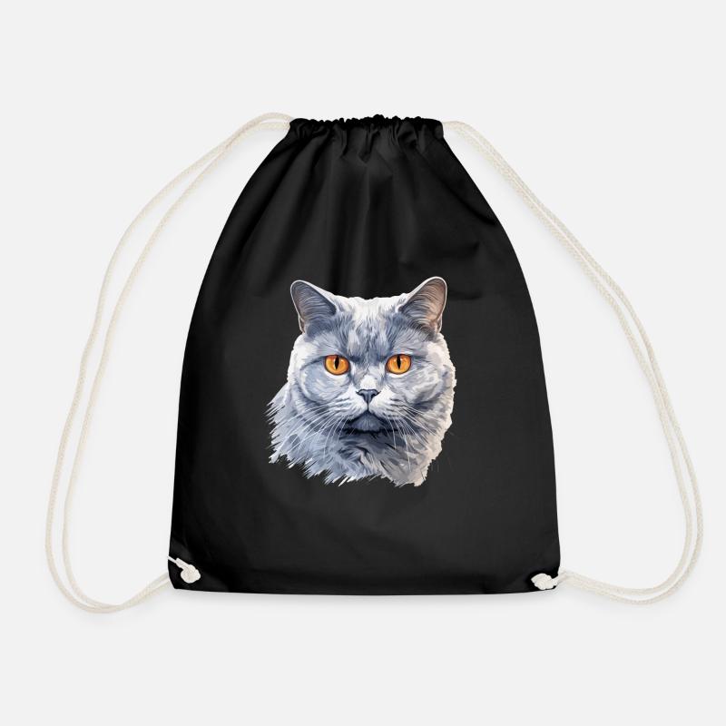Cat Katzen British Shorthair Britisch Kurzhaar - Turnbeutel - Schwarz