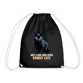 Bombay Cat Bombay Katze - Turnbeutel - Schwarz - Vorne