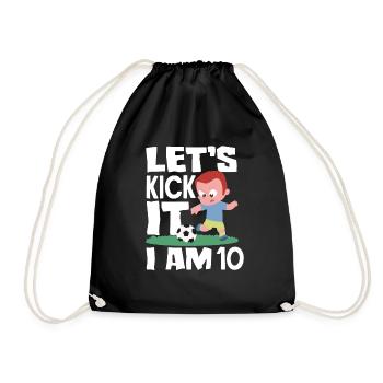 10e anniversaire 10 ans Football Joueur de football - Sac de sport léger - noir - Devant