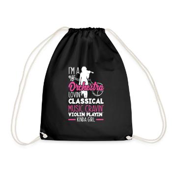 Violin Violin Violinist Violin Player - Drawstring Bag - black - Front