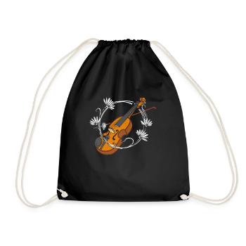 Geige Violine Geigenspieler Violinenspieler - Turnbeutel - Schwarz - Vorne