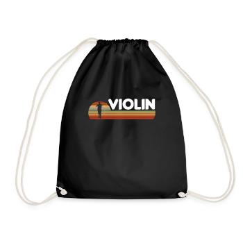 Geige Violine Geigenspieler Violinenspieler - Turnbeutel - Schwarz - Vorne