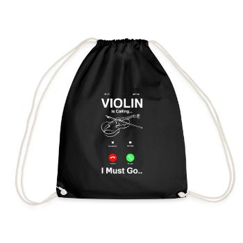 Geige Violine Geigenspieler Violinenspieler - Turnbeutel - Schwarz - Vorne