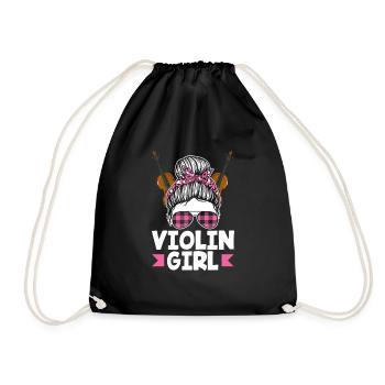 Geige Violine Geigenspieler Violinenspieler - Turnbeutel - Schwarz - Vorne