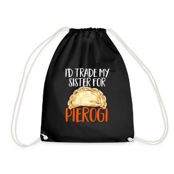 Polish Food Pierogi - Drawstring Bag - black - Front