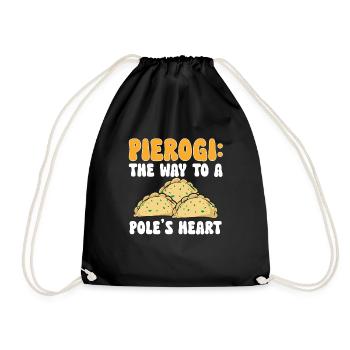 Polish Food Pierogi - Drawstring Bag - black - Front