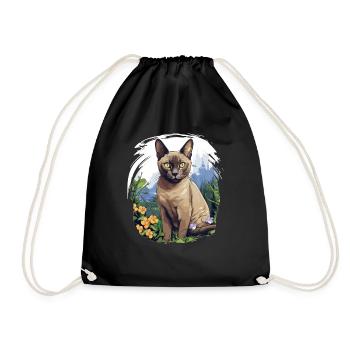 Chat birman Birmanie Katze - Sac de sport léger - noir - Devant