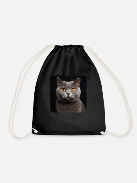 Cat Katzen British Shorthair Britisch Kurzhaar - Turnbeutel - Schwarz