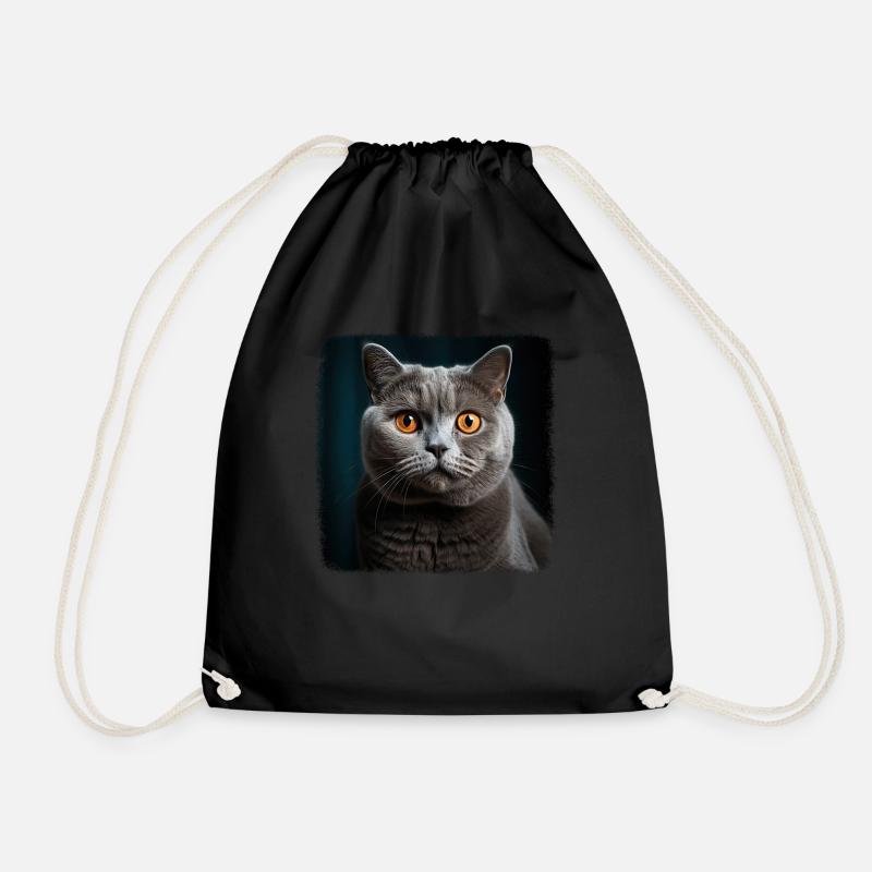 Cat Katzen British Shorthair Britisch Kurzhaar - Turnbeutel - Schwarz