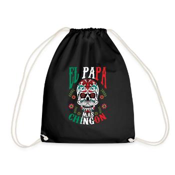 El Papa Cinco De Mayo Muertos Taco Sombrero - Drawstring Bag - black - Front
