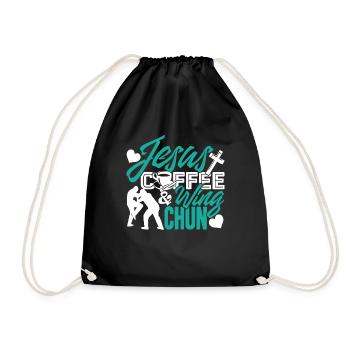 Wing Chun Jesus Coffee Wing Chun - Drawstring Bag - black - Front