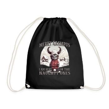 Krampus T Bayerischer Weihnachtsmann Kramperl - Turnbeutel - Schwarz - Vorne