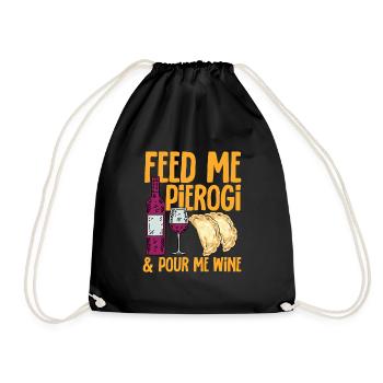 Polish Food Pierogi - Drawstring Bag - black - Front