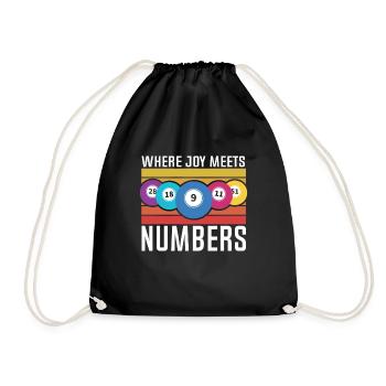 Bingo Caller Bingo Player Gambling Lottery - Drawstring Bag - black - Front