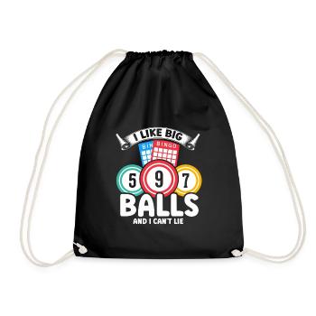 Bingo Caller Bingo Player Gambling Lottery - Drawstring Bag - black - Front