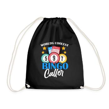 Bingo Caller Bingo Player Gambling Lottery - Drawstring Bag - black - Front