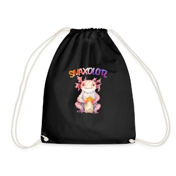 Mignon Axolotl Salamandre Amoureux, Snaxolotl - Sac de sport léger - noir - Devant