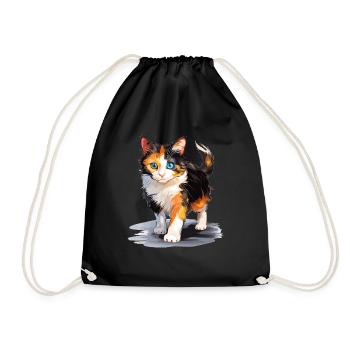 Chat calicot Chat porte-bonheur - Sac de sport léger - noir - Devant