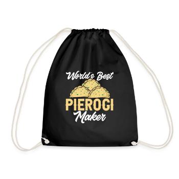 Polish Food Pierogi - Drawstring Bag - black - Front