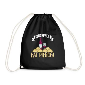 Polish Food Pierogi - Drawstring Bag - black - Front