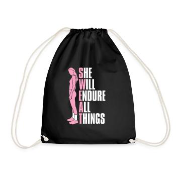 Weightlifting Weightlifter Sweat - Drawstring Bag - black - Front
