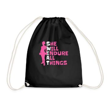 Weightlifting Weightlifter Sweat - Drawstring Bag - black - Front