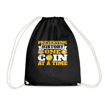 Coin Collectors Numismatics Collecting Coins - Drawstring Bag - black - Front