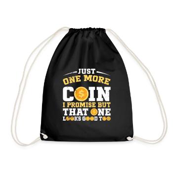 Coin Collectors Numismatics Collecting Coins - Drawstring Bag - black - Front