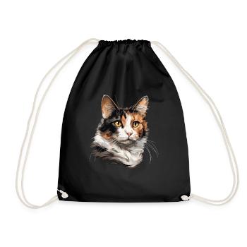 Chat calicot Chat porte-bonheur - Sac de sport léger - noir - Devant