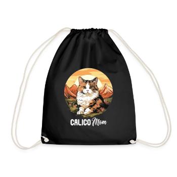 Calico Cat Lucky Cat - Drawstring Bag - black - Front